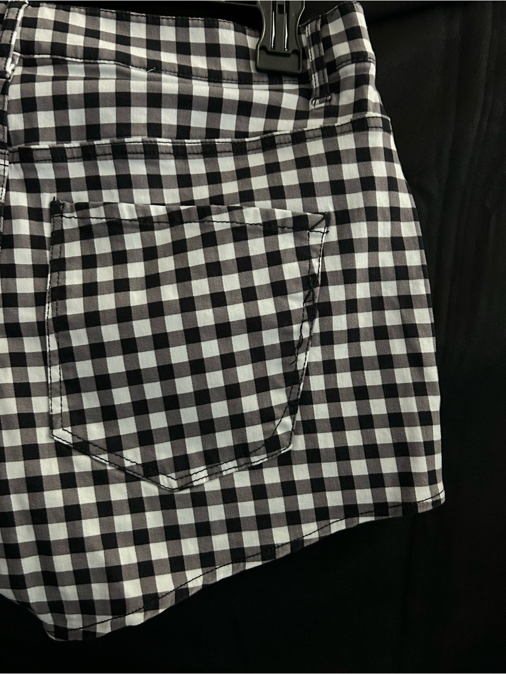 Express Black & White Gingham High-Rise Stretch Shortie Shorts SZ 6 NWT - Picture 5 of 9